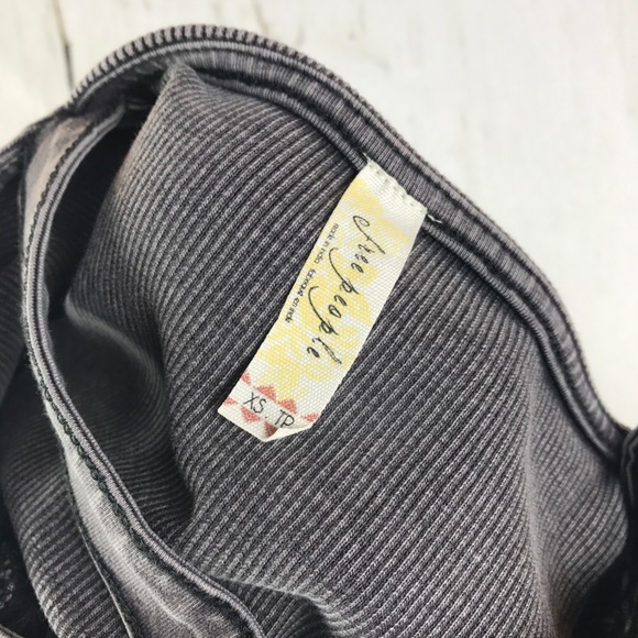 Free People Gray Ribbed Top - Picture 5 of 5